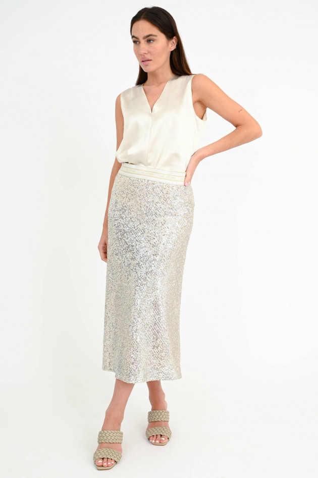 Cambio  Pailettenrock HOPE in Creme/Silber