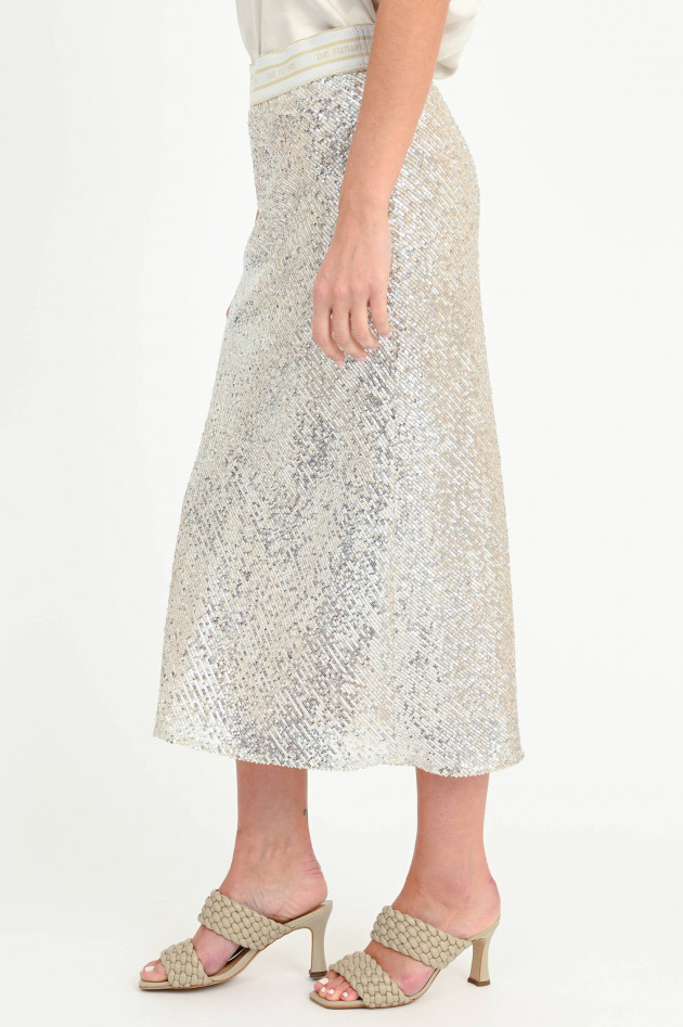 Cambio  Pailettenrock HOPE in Creme/Silber