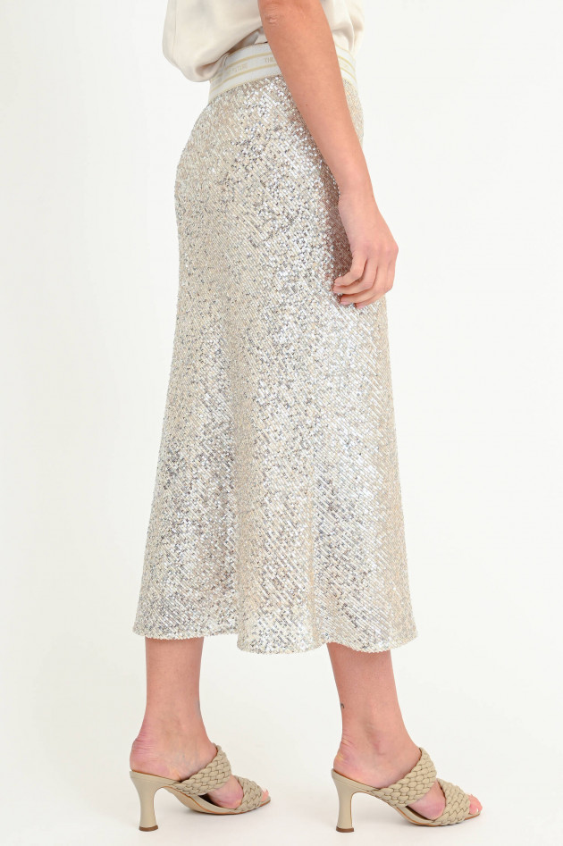 Cambio  Pailettenrock HOPE in Creme/Silber