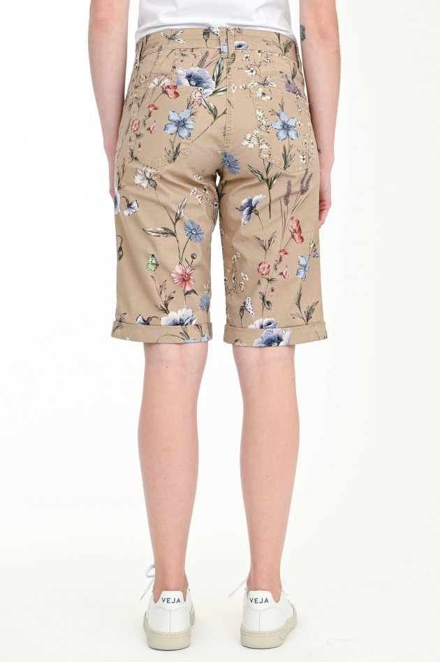 Cambio  Shorts LOTTA mit Blumen-Print in Beige/Multicolor