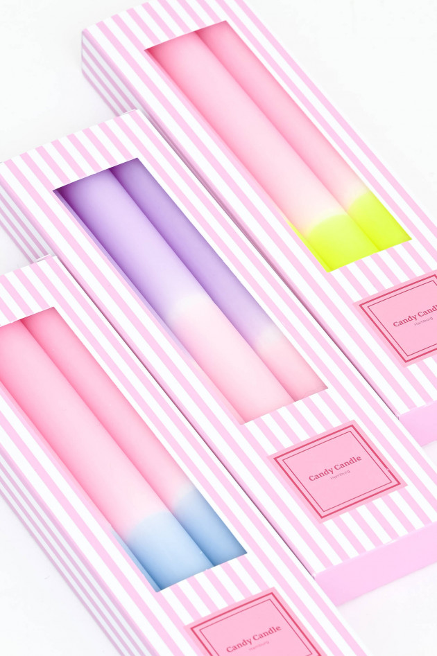 Candy Candle Dip-Dye Stabkerzen-Set LIMONCELLO in Rosa/Gelb