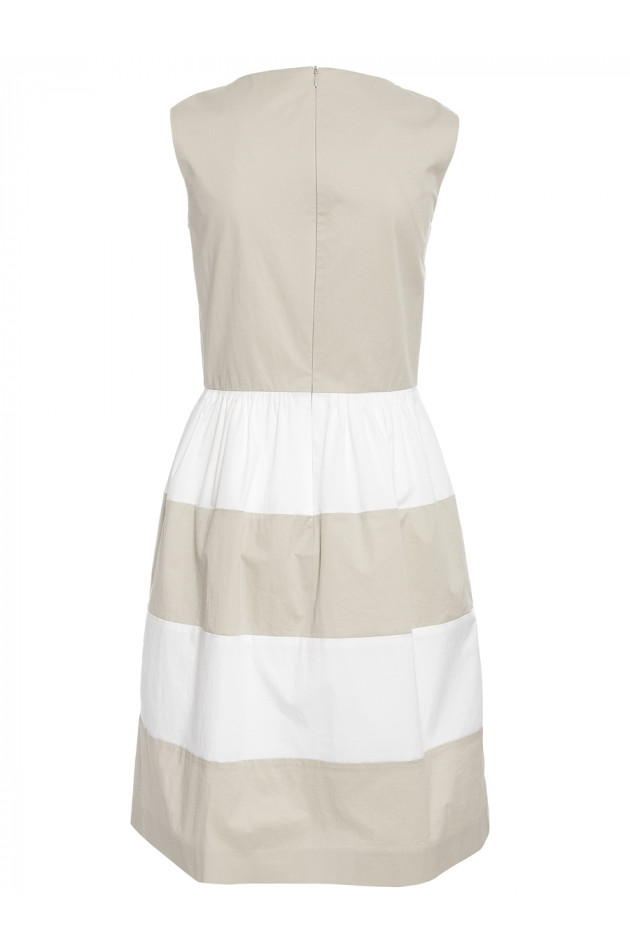 Baumwollkleid Beige/Weiß
