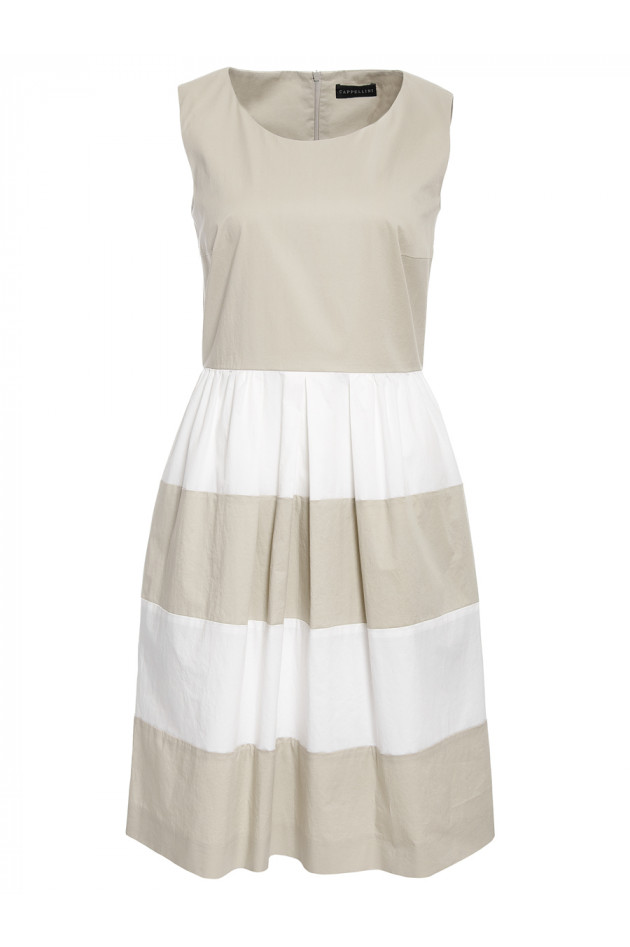 Baumwollkleid Beige/Weiß