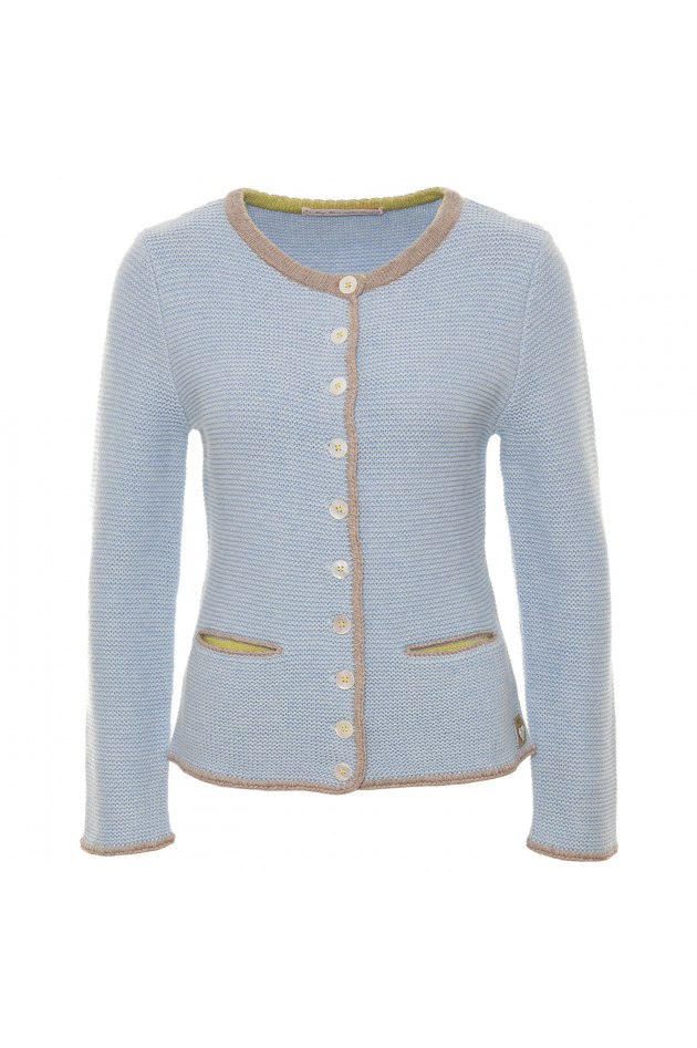 My Herzallerliebst Cashmere Weste ALICE in Hellblau/Beige