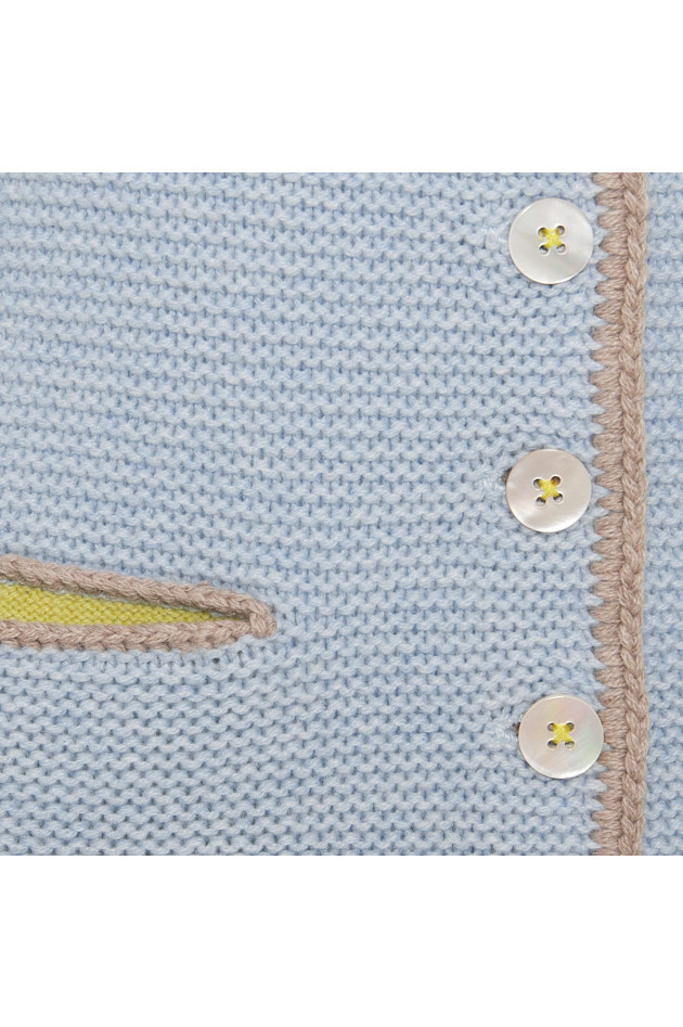 My Herzallerliebst Cashmere Weste ALICE in Hellblau/Beige