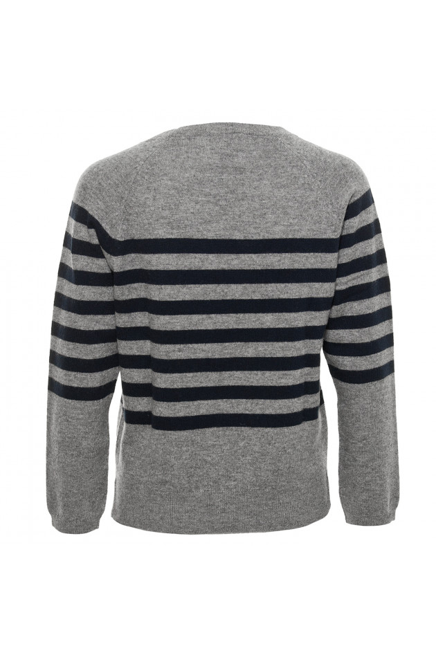 Jumper 1234 Cashmerepullover in Grau/Marine