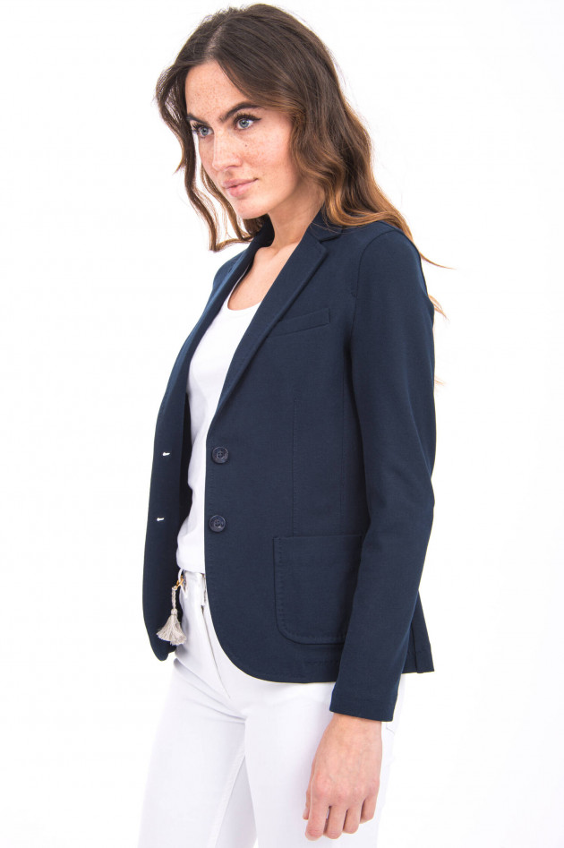 Circolo 1901 Strukturierter Blazer mit Ziersteppung in Navy