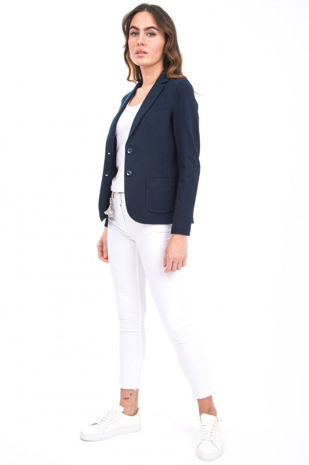 Circolo 1901 Strukturierter Blazer mit Ziersteppung in Navy