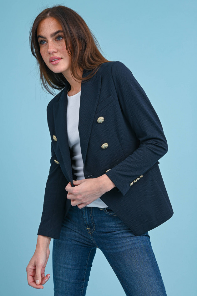 Circolo 1901 Doppelreihiger Piqué-Blazer in Navy