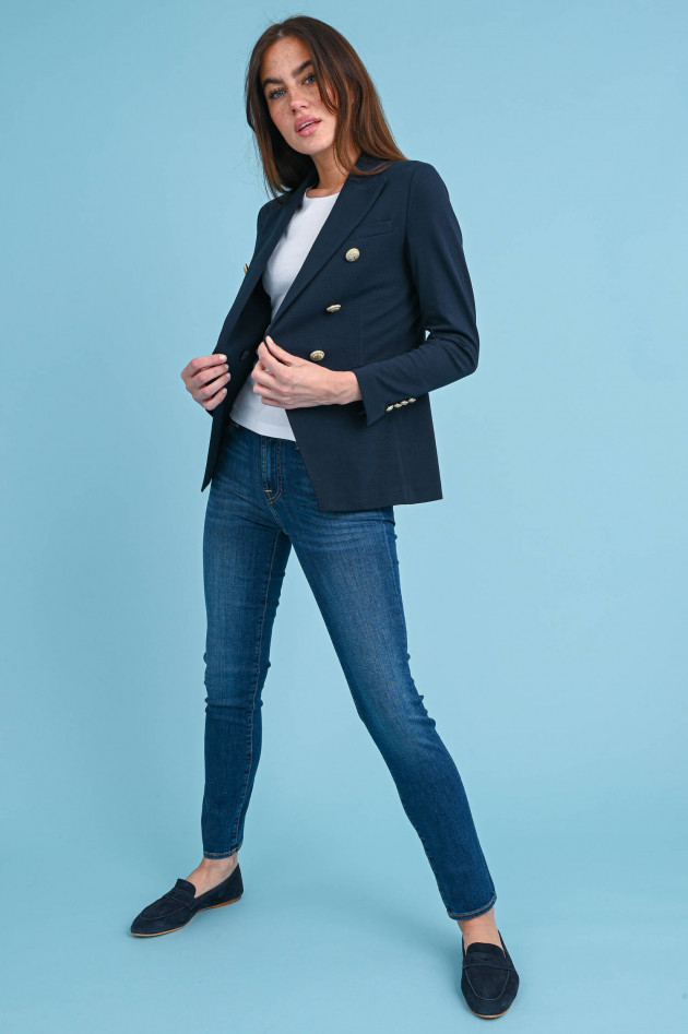 Circolo 1901 Doppelreihiger Piqué-Blazer in Navy