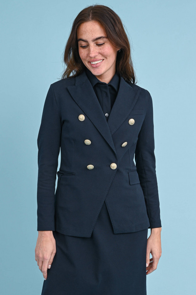 Circolo 1901 Doppelreihiger Piqué-Blazer in Navy