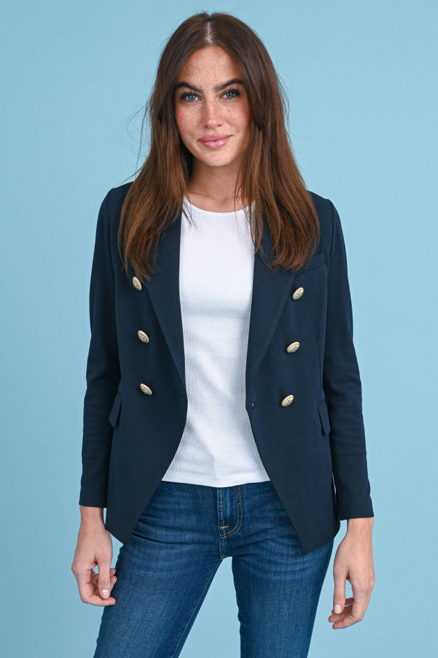 Circolo 1901 Doppelreihiger Piqué-Blazer in Navy