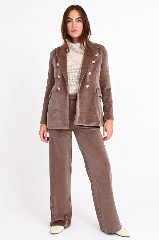 Circolo 1901 Daoppelreihiger Samt-Blazer in Haselnuss