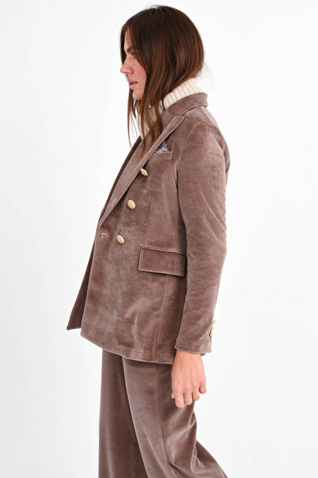 Circolo 1901 Daoppelreihiger Samt-Blazer in Haselnuss