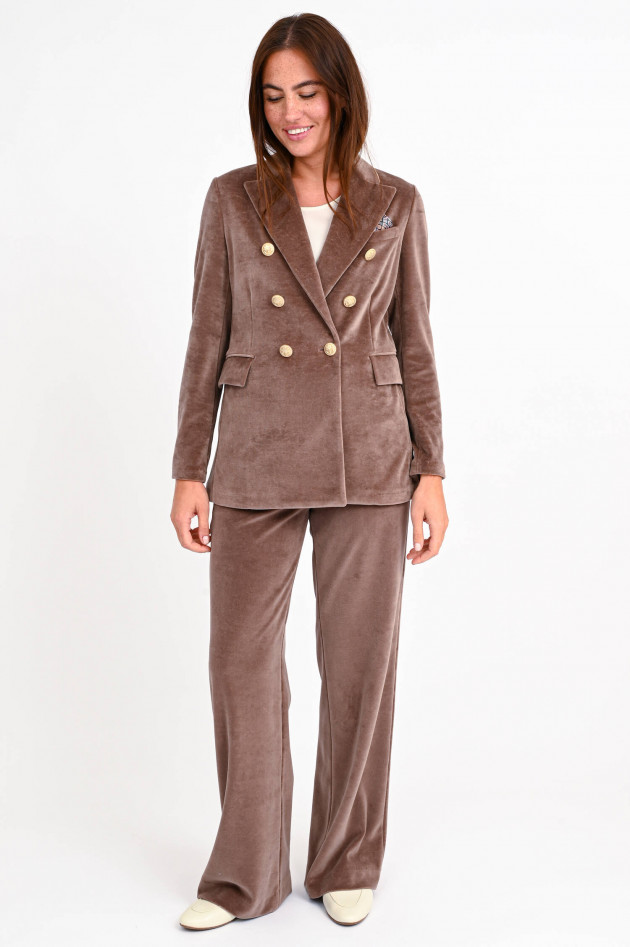 Circolo 1901 Daoppelreihiger Samt-Blazer in Haselnuss