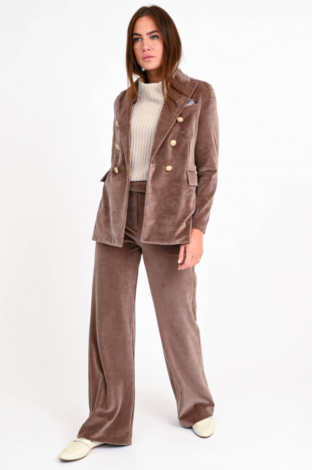 Circolo 1901 Daoppelreihiger Samt-Blazer in Haselnuss