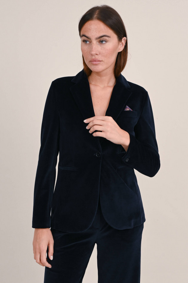 Circolo 1901 Long Blazer aus Samt in Navy