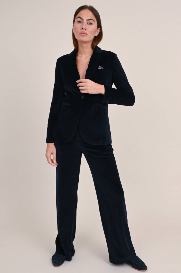Circolo 1901 Long Blazer aus Samt in Navy
