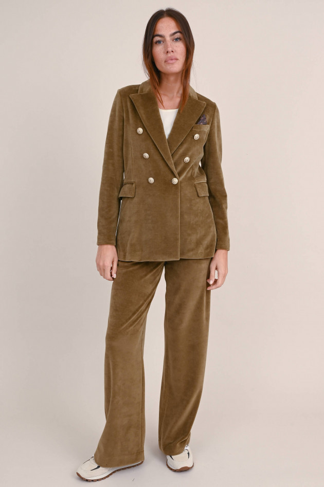 Circolo 1901 Doppelreihiger Samt Blazer in Olivbraun