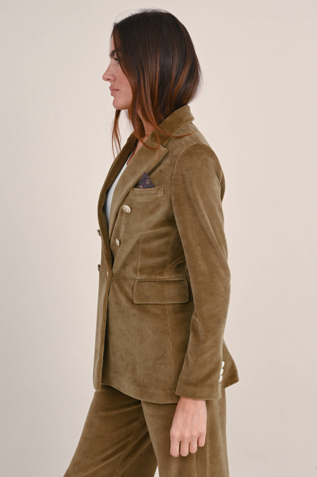 Circolo 1901 Doppelreihiger Samt Blazer in Olivbraun