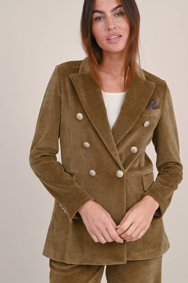Circolo 1901 Doppelreihiger Samt Blazer in Olivbraun