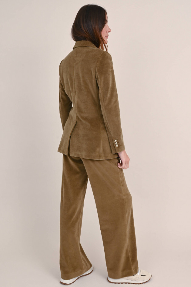 Circolo 1901 Doppelreihiger Samt Blazer in Olivbraun