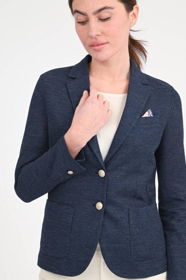 Circolo 1901 Einreihiger Leinen-Mix Blazer in Dunkelblau