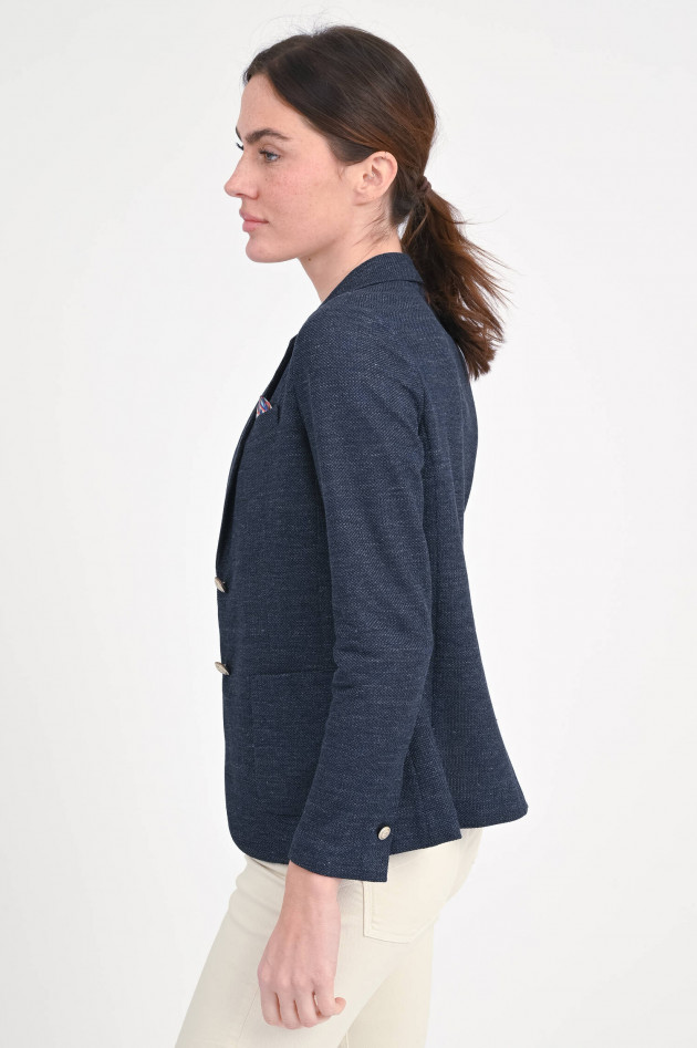Circolo 1901 Einreihiger Leinen-Mix Blazer in Dunkelblau
