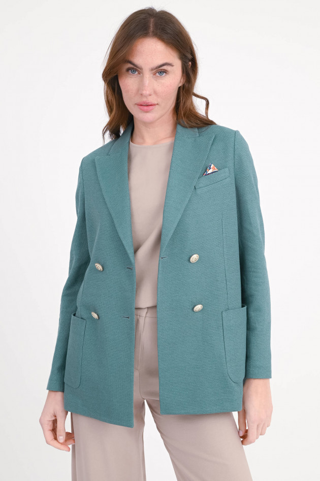Circolo 1901 Doppelreihiger Blazer aus Leinen-Mix in Sardine
