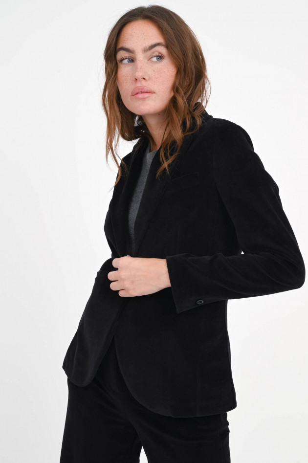 Circolo 1901 Taillierter Blazer aus Samt in Schwarz