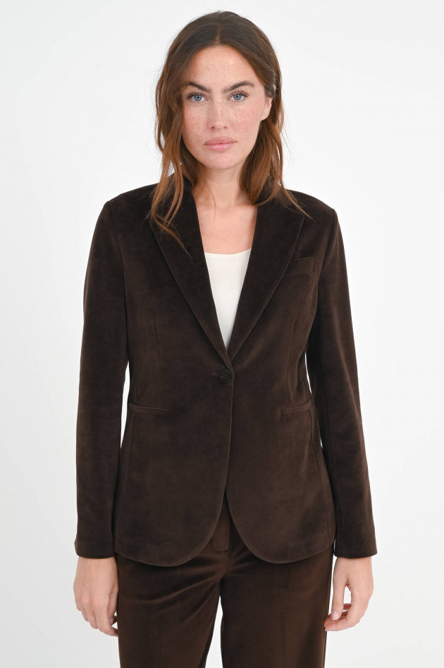 Circolo 1901  Taillierter Blazer aus Samt in Chocolate