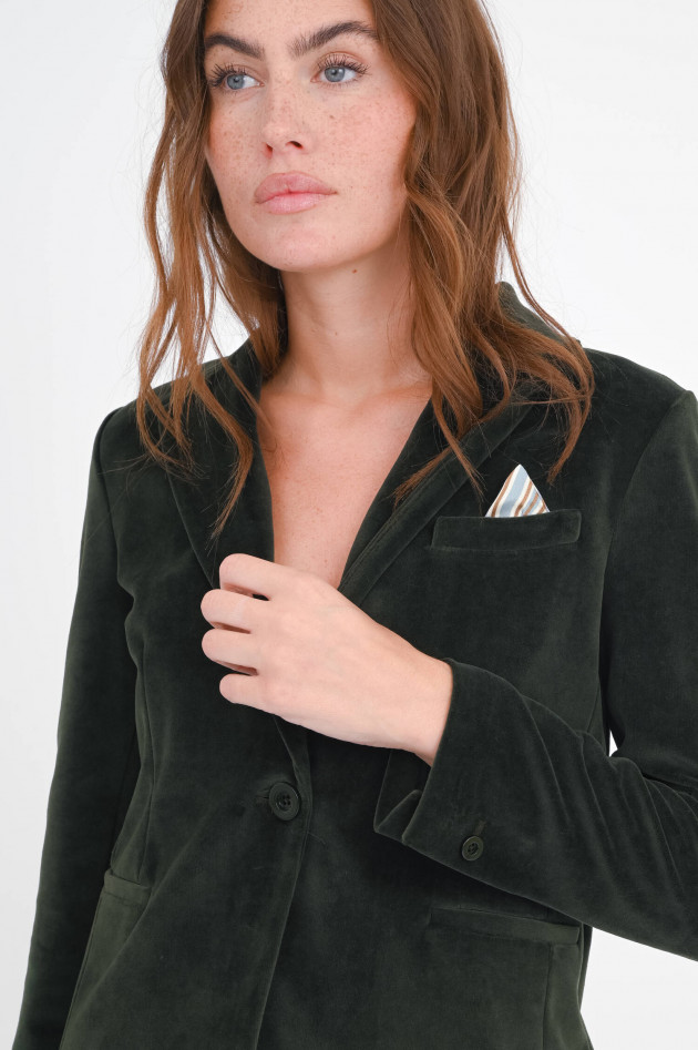 Circolo 1901  Taillierter Blazer aus Samt in Dark Forest