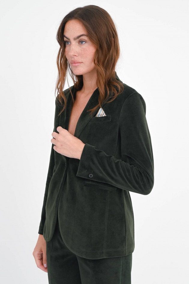 Circolo 1901  Taillierter Blazer aus Samt in Dark Forest