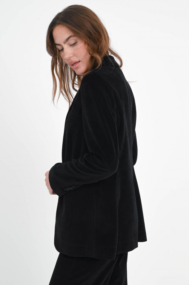 Circolo 1901 Samt-Blazer aus Baumwoll-Mix in Schwarz