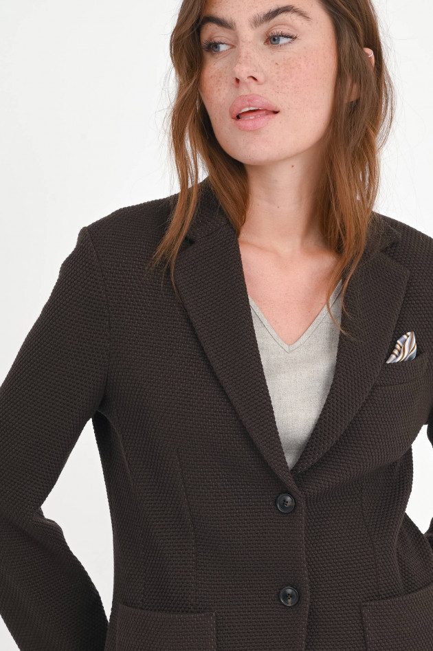 Circolo 1901 Woll-Blazer mit Struktur in Chocolate