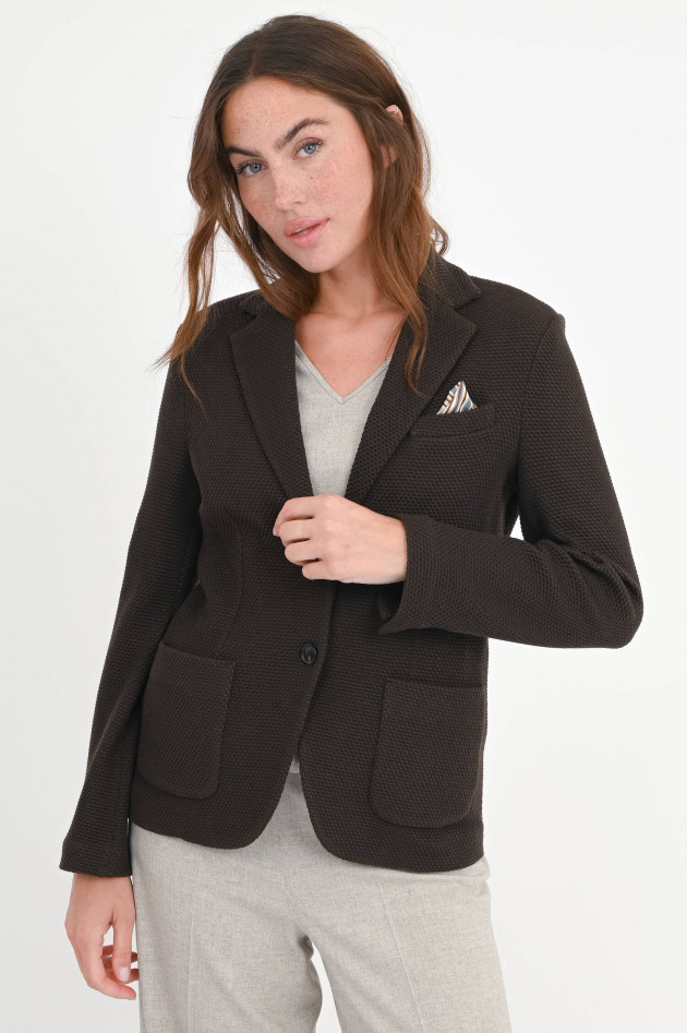 Circolo 1901 Woll-Blazer mit Struktur in Chocolate