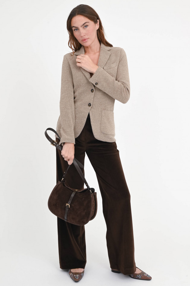Circolo 1901 Woll-Blazer mit Struktur in Karamell