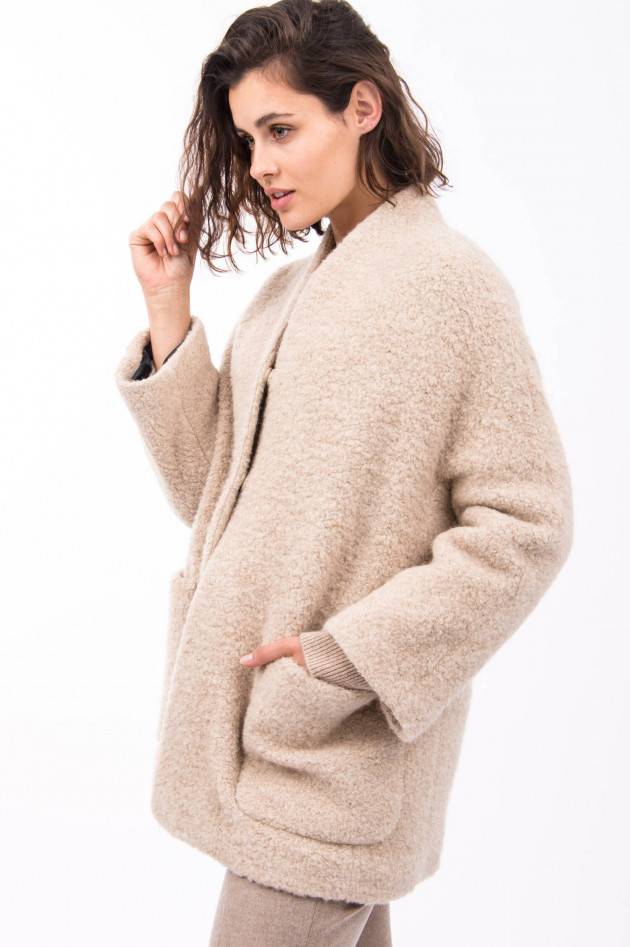 Circolo 1901 Oversized Jacke aus Schlingengarn in Beige