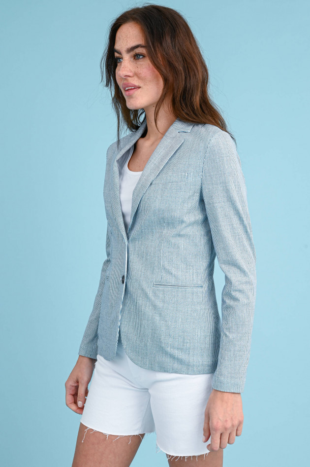 Circolo 1901 Nadelstreif-Jerseyblazer in Blau/Weiß