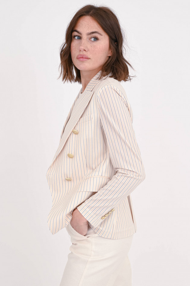 Circolo 1901 Doppelreihiger Blazer in Beige/Weiß gestreift