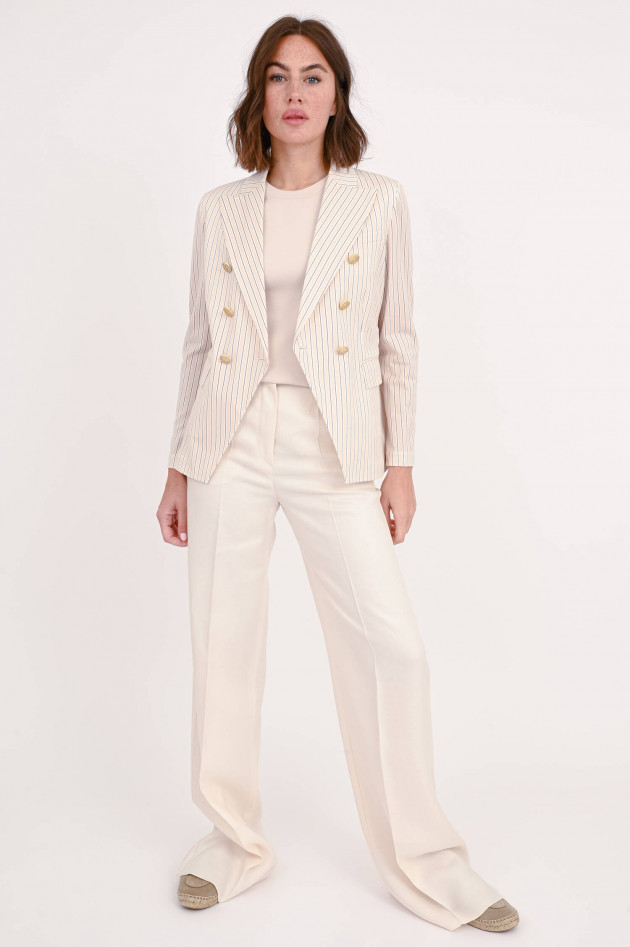 Circolo 1901 Doppelreihiger Blazer in Beige/Weiß gestreift