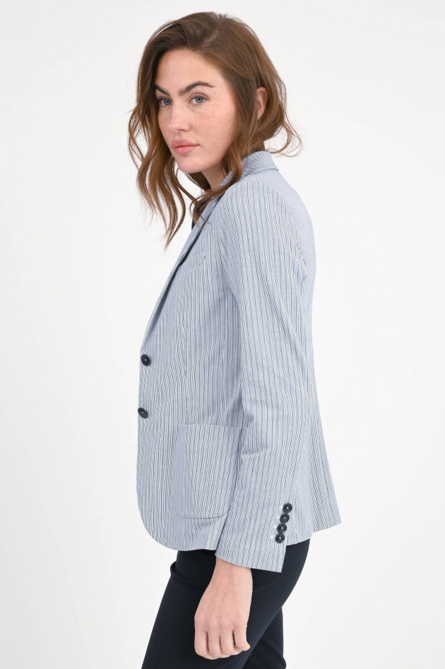 Circolo 1901 Gestreifter Jersey-Blazer in Blau/Weiß