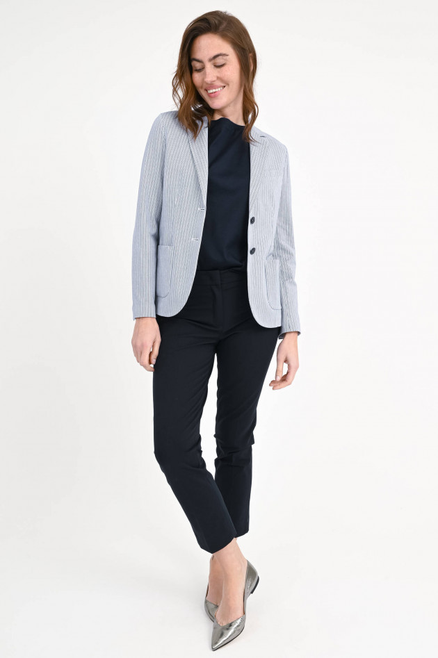 Circolo 1901 Gestreifter Jersey-Blazer in Blau/Weiß