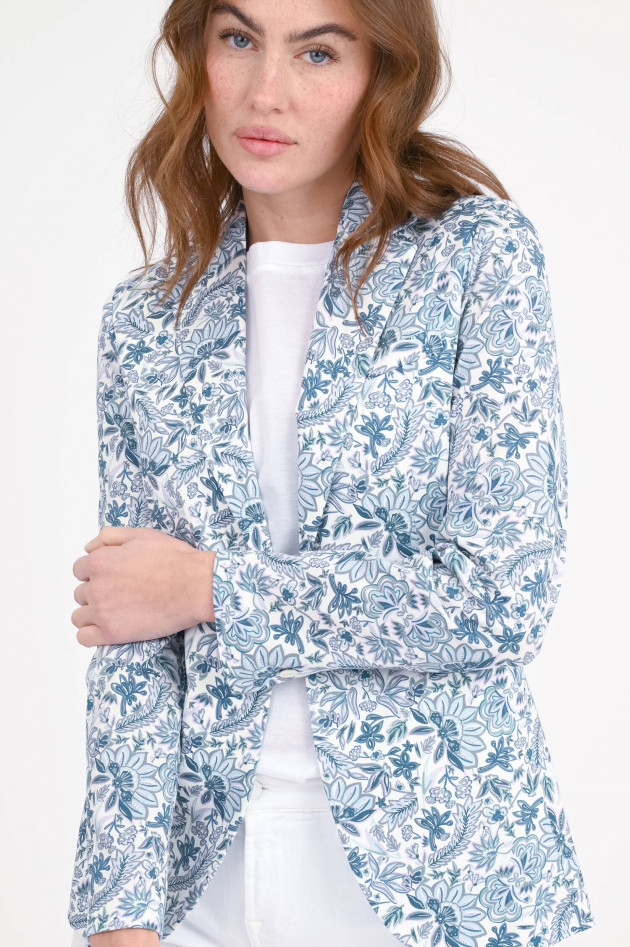 Circolo 1901 Einreihiger Blumenblazer in Blau/Lila/Weiß