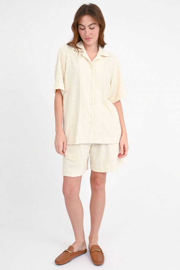 Circolo 1901 Frottee-Hemd mit Blumenmuster in Creme
