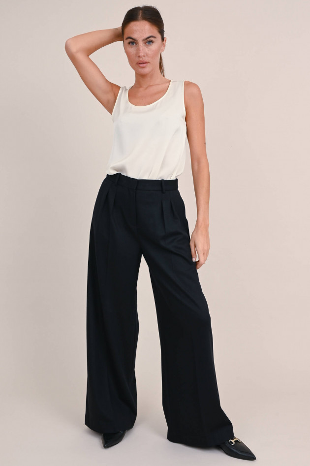 Circolo 1901 Weite Wollmix Hose in Midnight