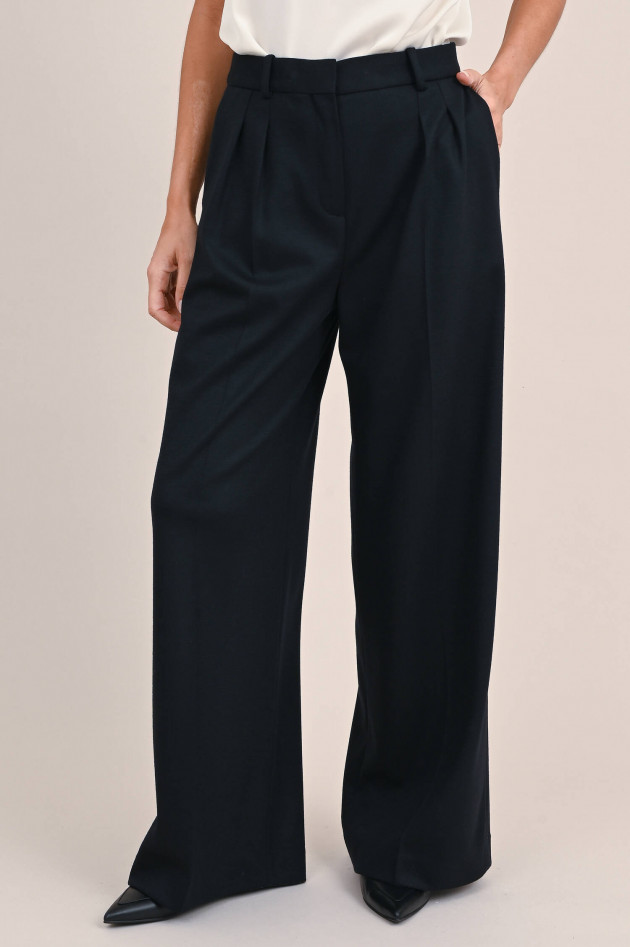 Circolo 1901 Weite Wollmix Hose in Midnight