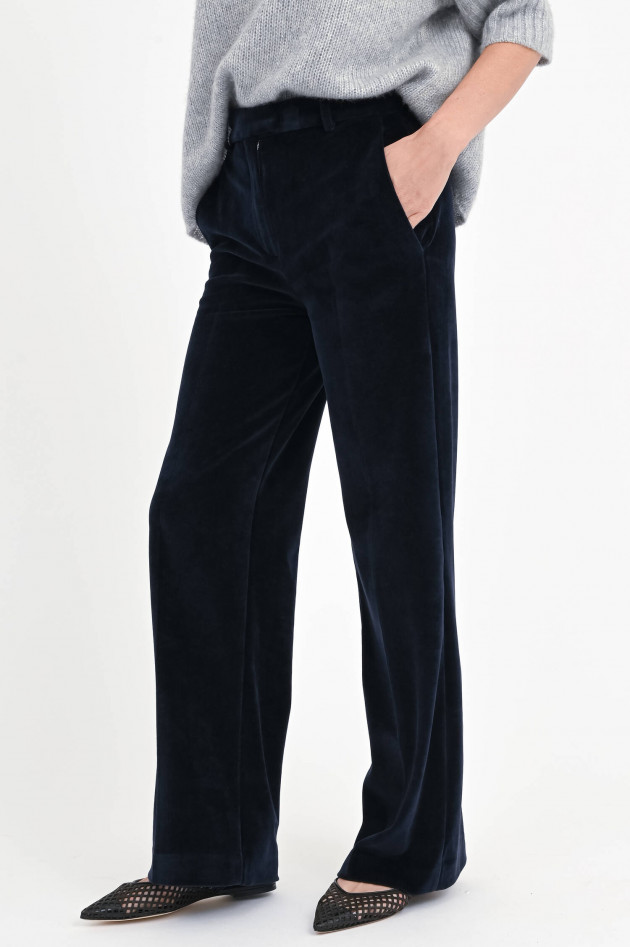 Circolo 1901 Samt-Hose in Navy