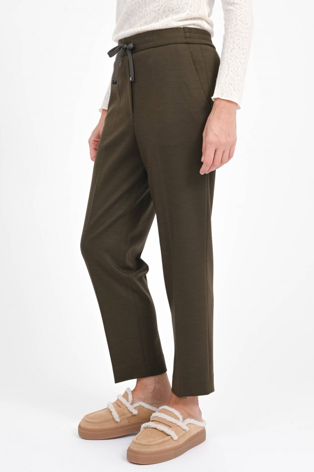 Circolo 1901 Wollhose KORD mit schmalen Bein in Dark Forest