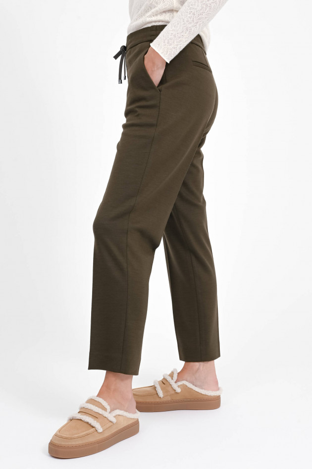 Circolo 1901 Wollhose KORD mit schmalen Bein in Dark Forest